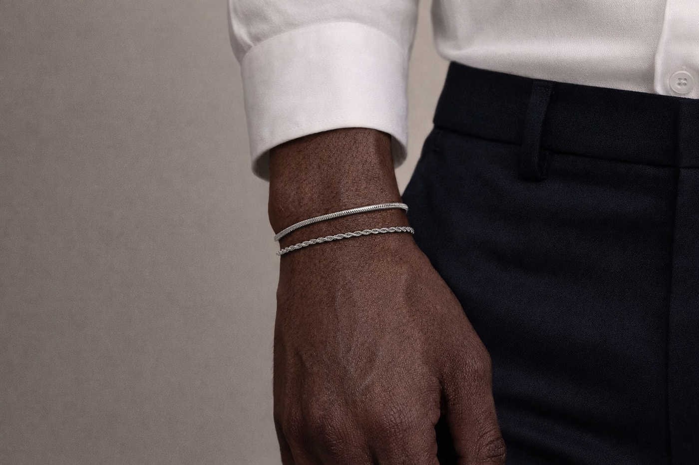 Twisted - 2 PCs Bracelets - Stainless