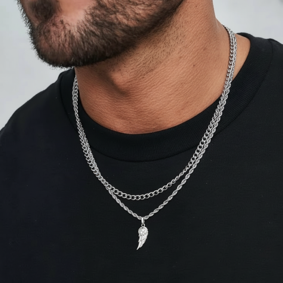 Wing Necklace - Stainless - Set of 2 PCS