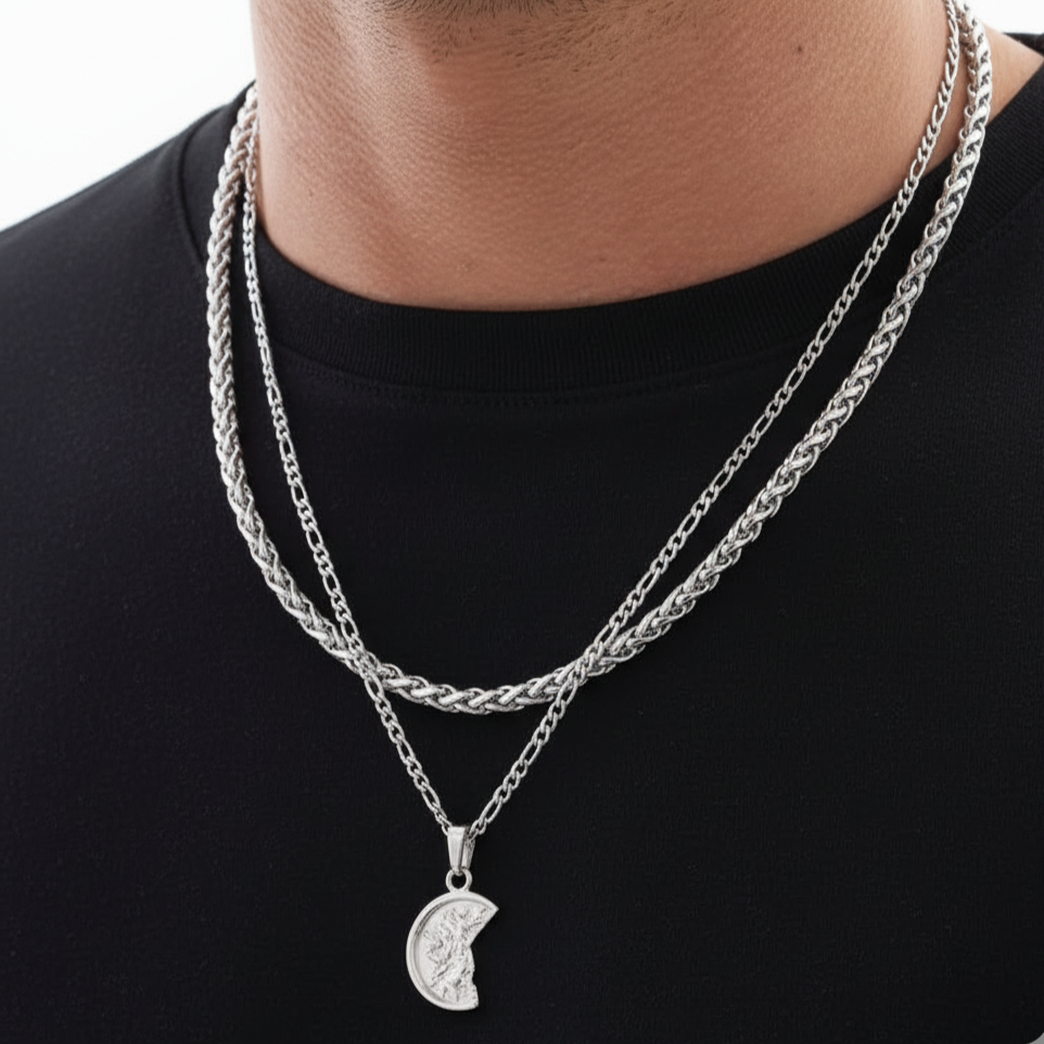 Christopher Necklace - Stainless - Set of 2 PCS