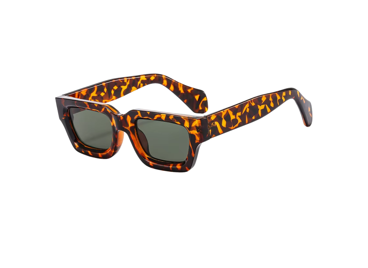 Retro - Tiger Pattern Frame - Green Lens