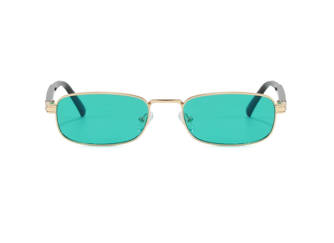 Gazal - Gold Frame - Turquoise Lenses