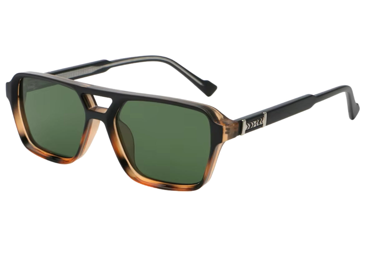 Storm Black Matte Frame X Tiger Print Pattern - Green Lens