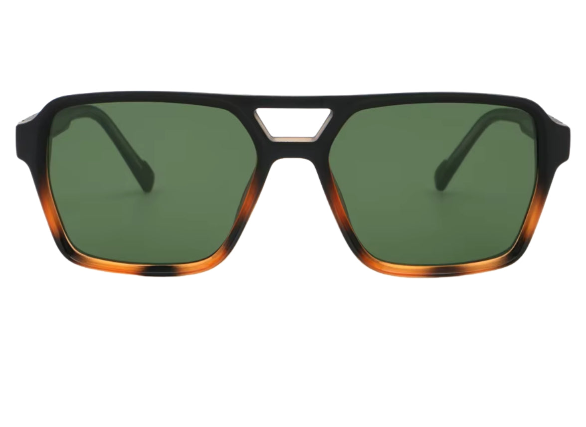 Storm Black Matte Frame X Tiger Print Pattern - Green Lens