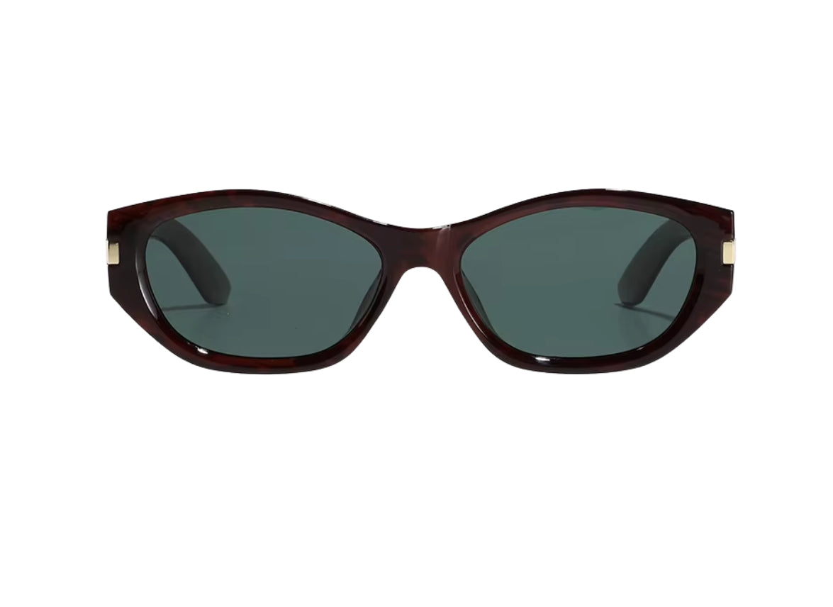 Kelsey - Burgundy Frame - Green Lens