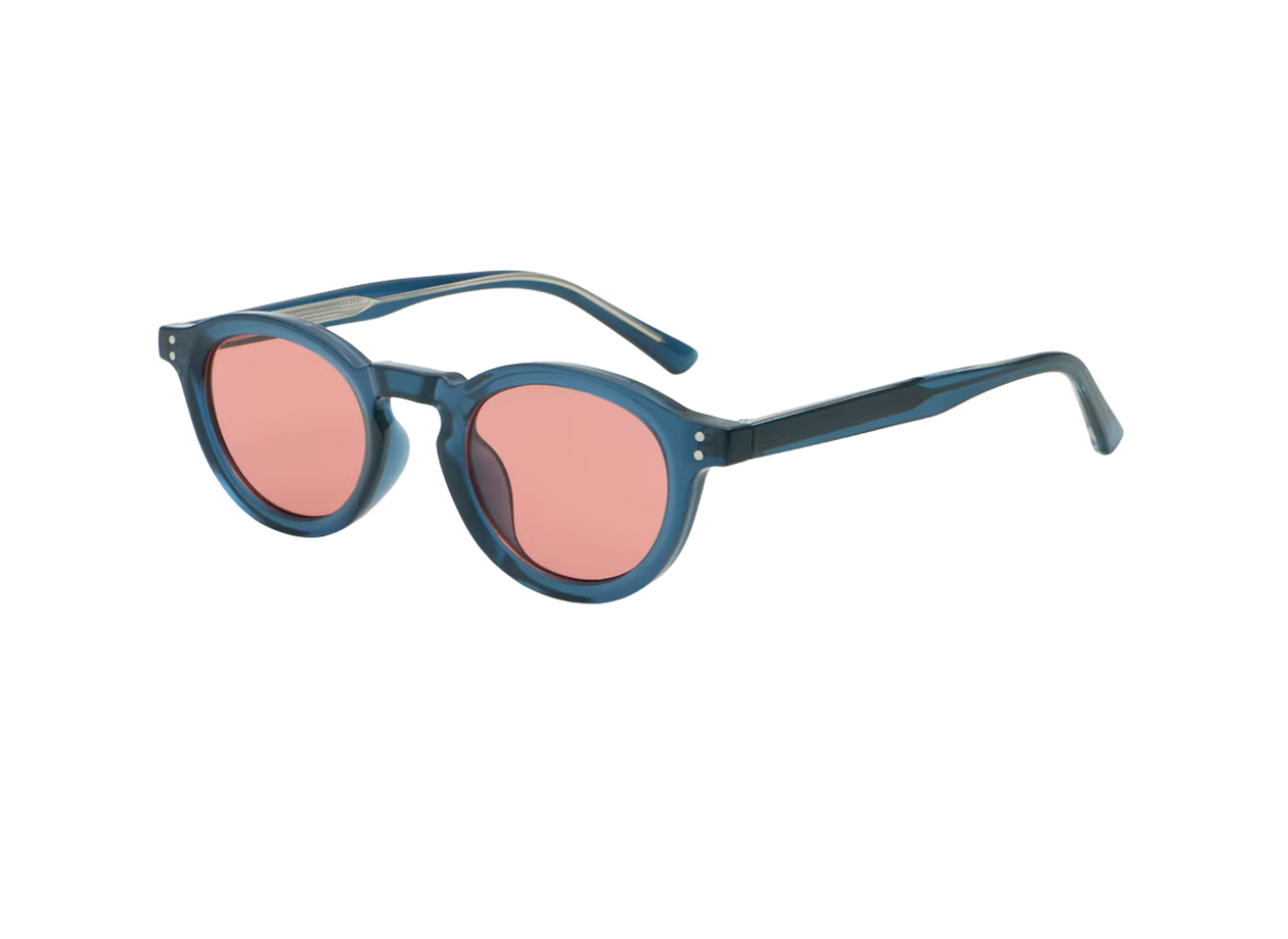 SERV Crystal Navy - Pink Lens Rounded Glasses - 2025