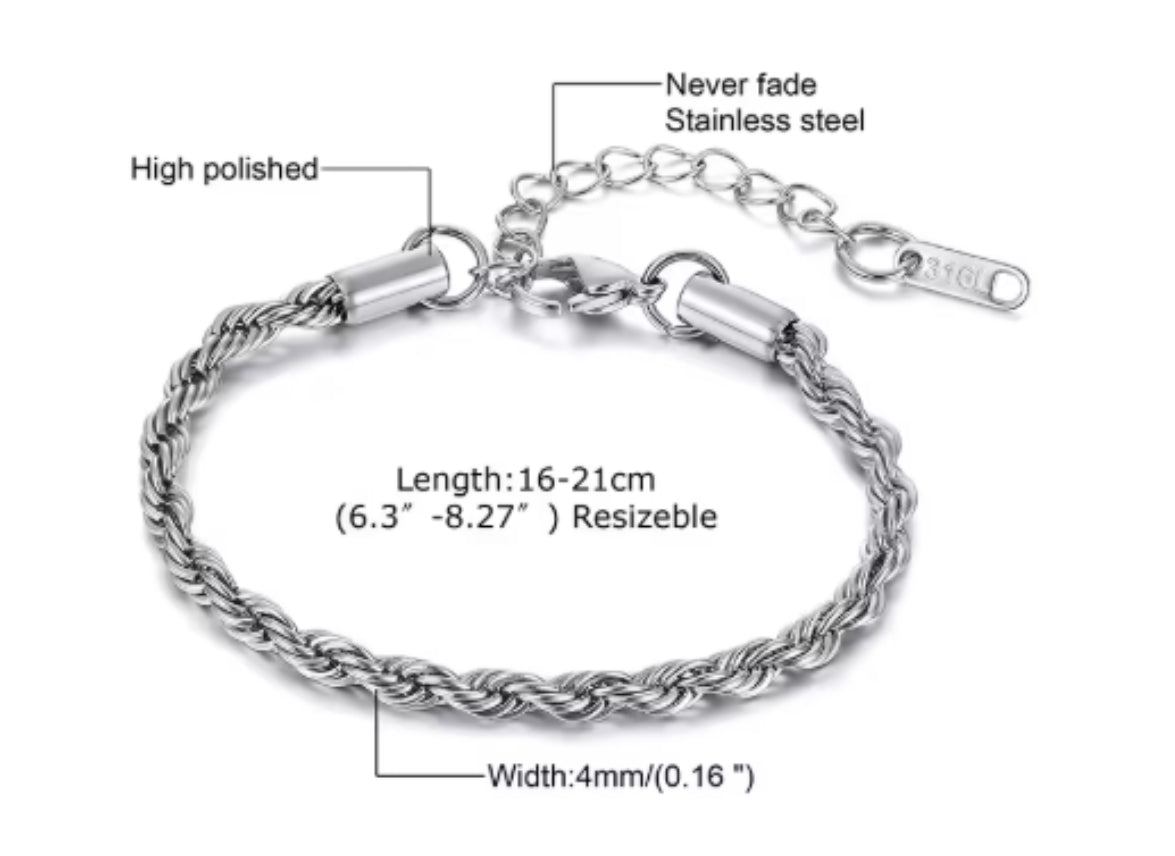 Twisted - 1 PC Bracelet - Stainless