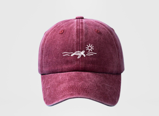 Summer Turtle Cap  - Burgundy