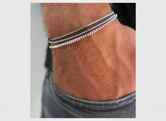 Aura Bracelets - Stainless - 3 Silver - 1 Black