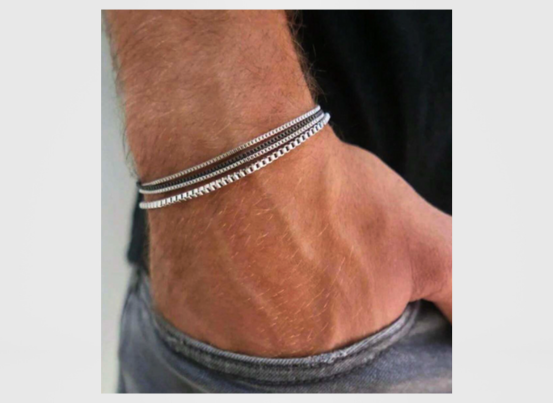 Aura Bracelets - Stainless - 3 Silver - 1 Black