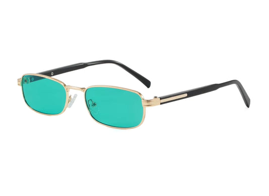 Gazal - Gold Frame - Turquoise Lenses