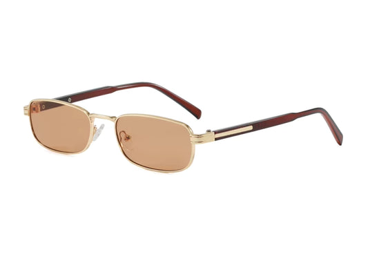 Gazal - Gold Frame - Brown Lenses
