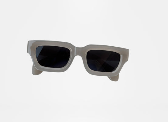 Bold Grey Frame - Dark Grey Lens - Retro Sunglass