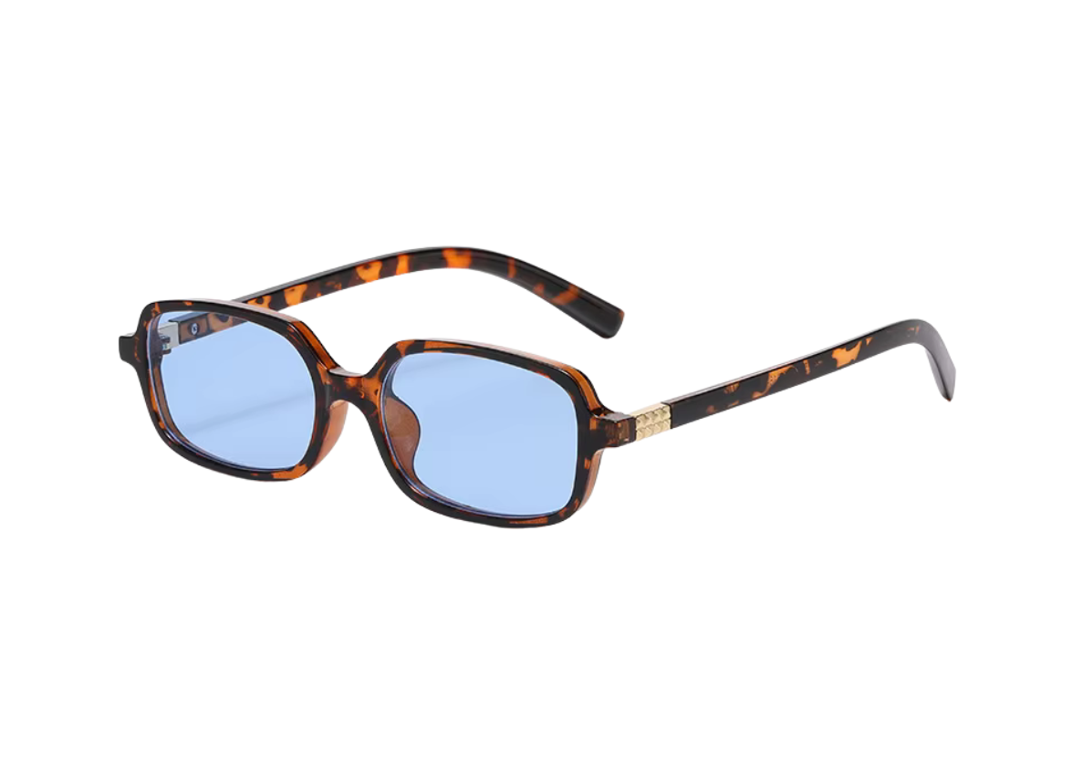 Cali - Tiger Pattern Frame - Light Blue Lens
