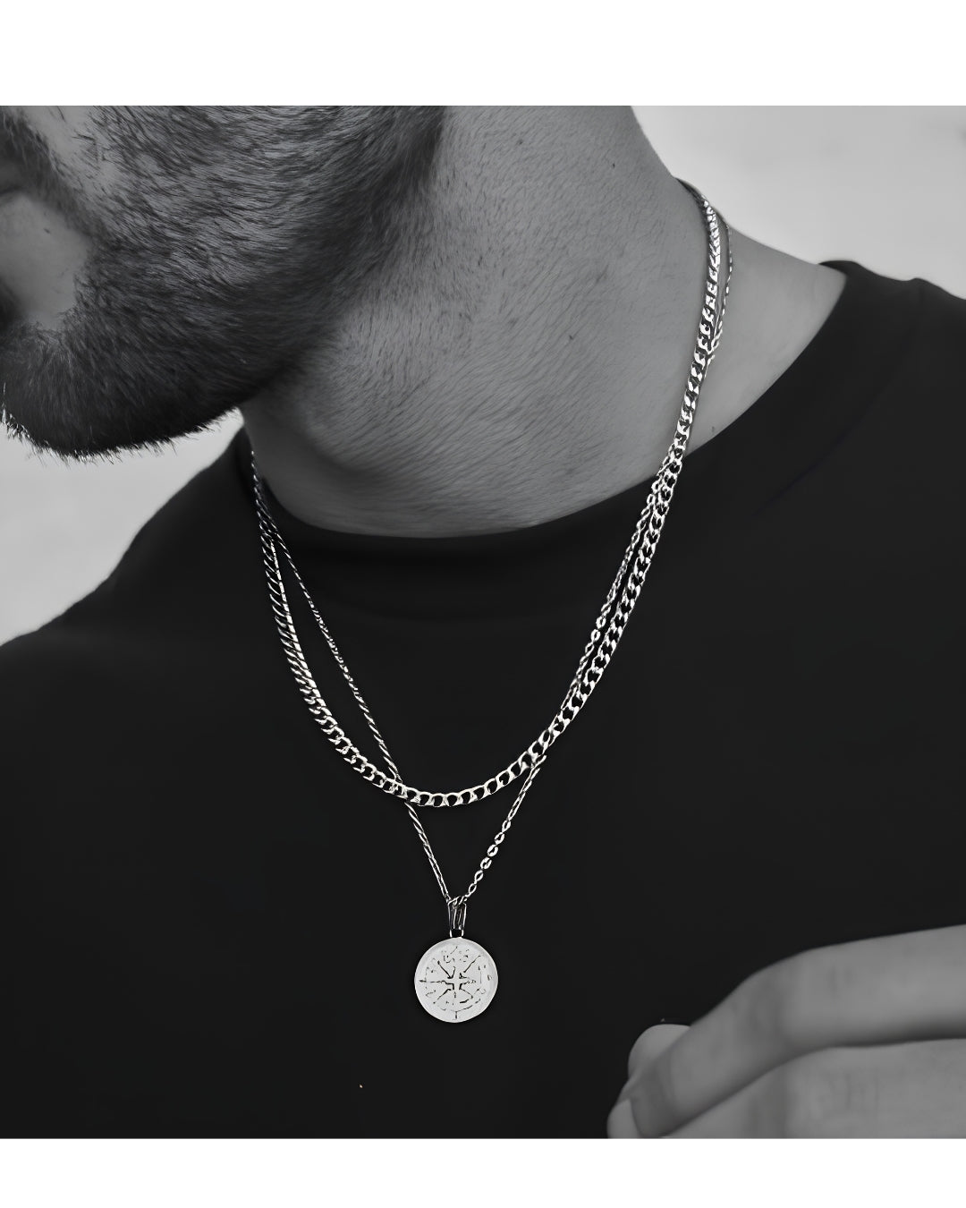 Sailor Compass Necklace - Stainless - Set of 2 PCS