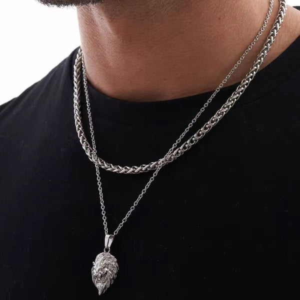 Lion Necklace - Stainless - Set of 2 PCS