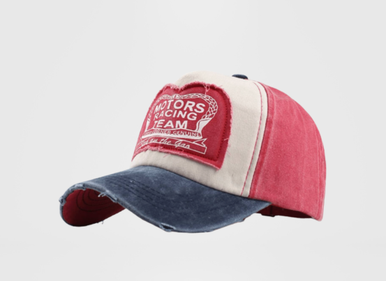 Baseball Racing  Cap- 3 Colors - Red * Navy * White