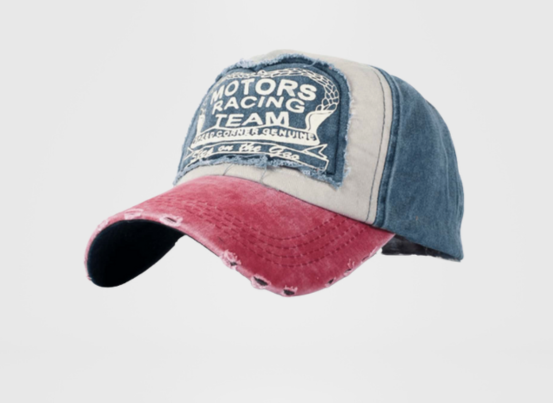 Baseball Racing  Cap- 3 Colors - Burgundy* Navy * White