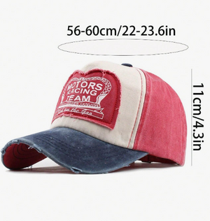 Baseball Racing  Cap- 3 Colors - Burgundy* Navy * White