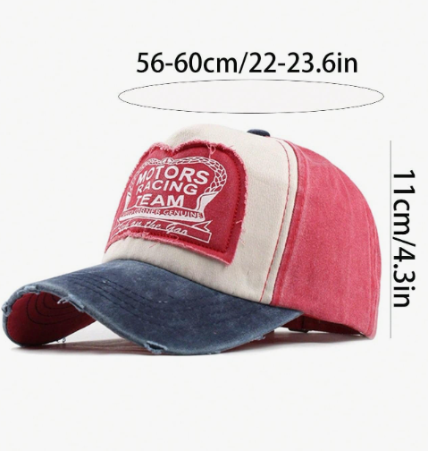 Baseball Racing  Cap- 3 Colors - Burgundy* Navy * White