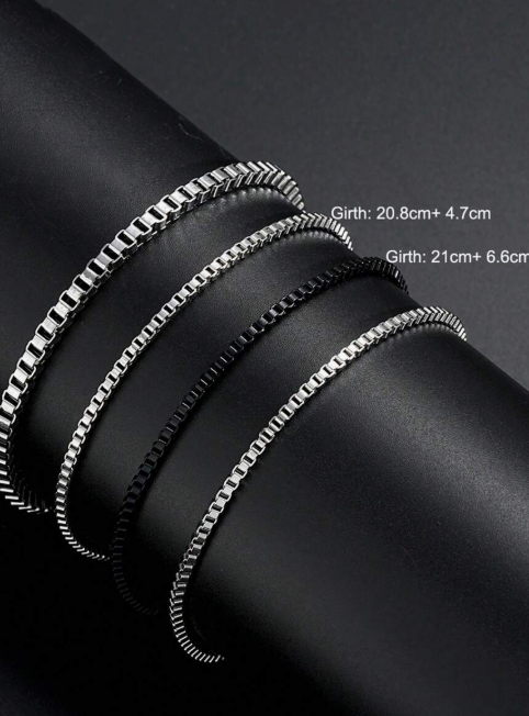 Aura Bracelets - Stainless - 3 Silver - 1 Black