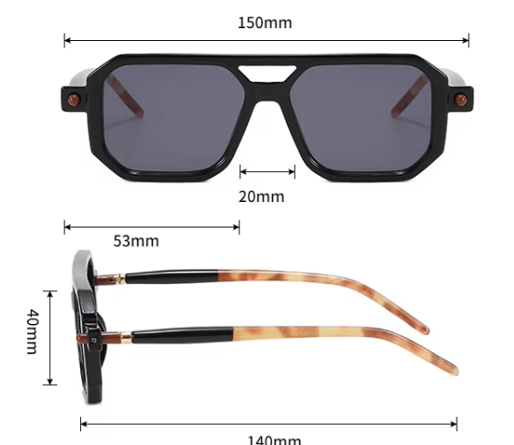 The Punk - Crystal Grey Frame - Tiger Pattern Arm - Pink Lens