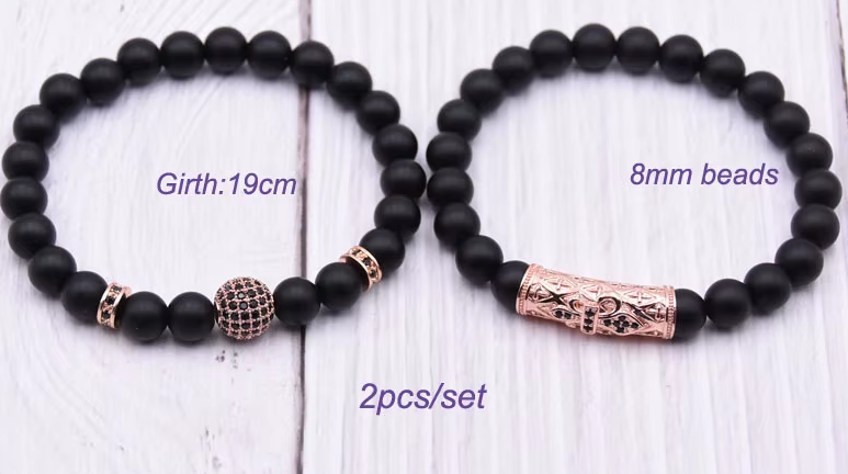 Eclipse 2 Pcs Set Bracelet - Black