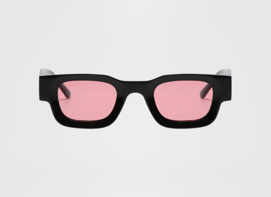 SPADE - Black Squared Frame - Pink Lens