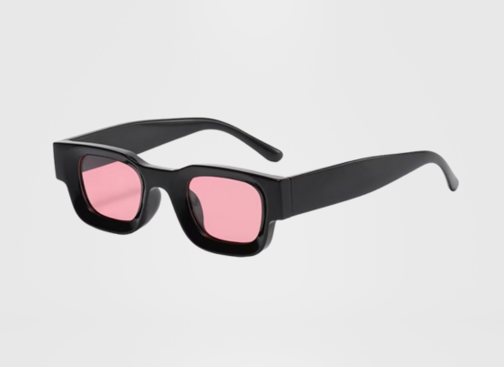 SPADE - Black Squared Frame - Pink Lens