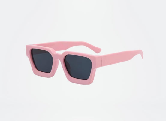 Best Seller - Pink Frame Dark Grey Lens Squared - Big Frame