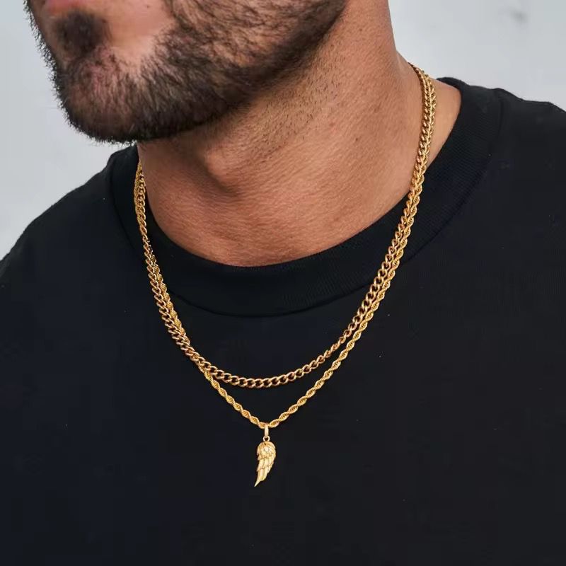 Wing Necklace 18K Gold Plated  - Stainless - Set of 2 PCS
