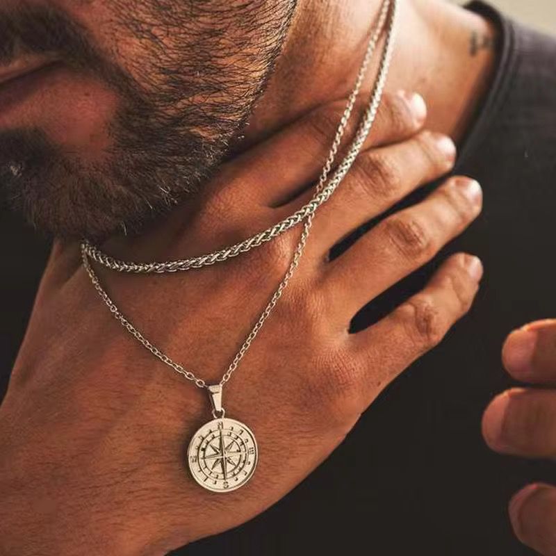 Sailor Compass Necklace - Stainless - Set of 2 PCS