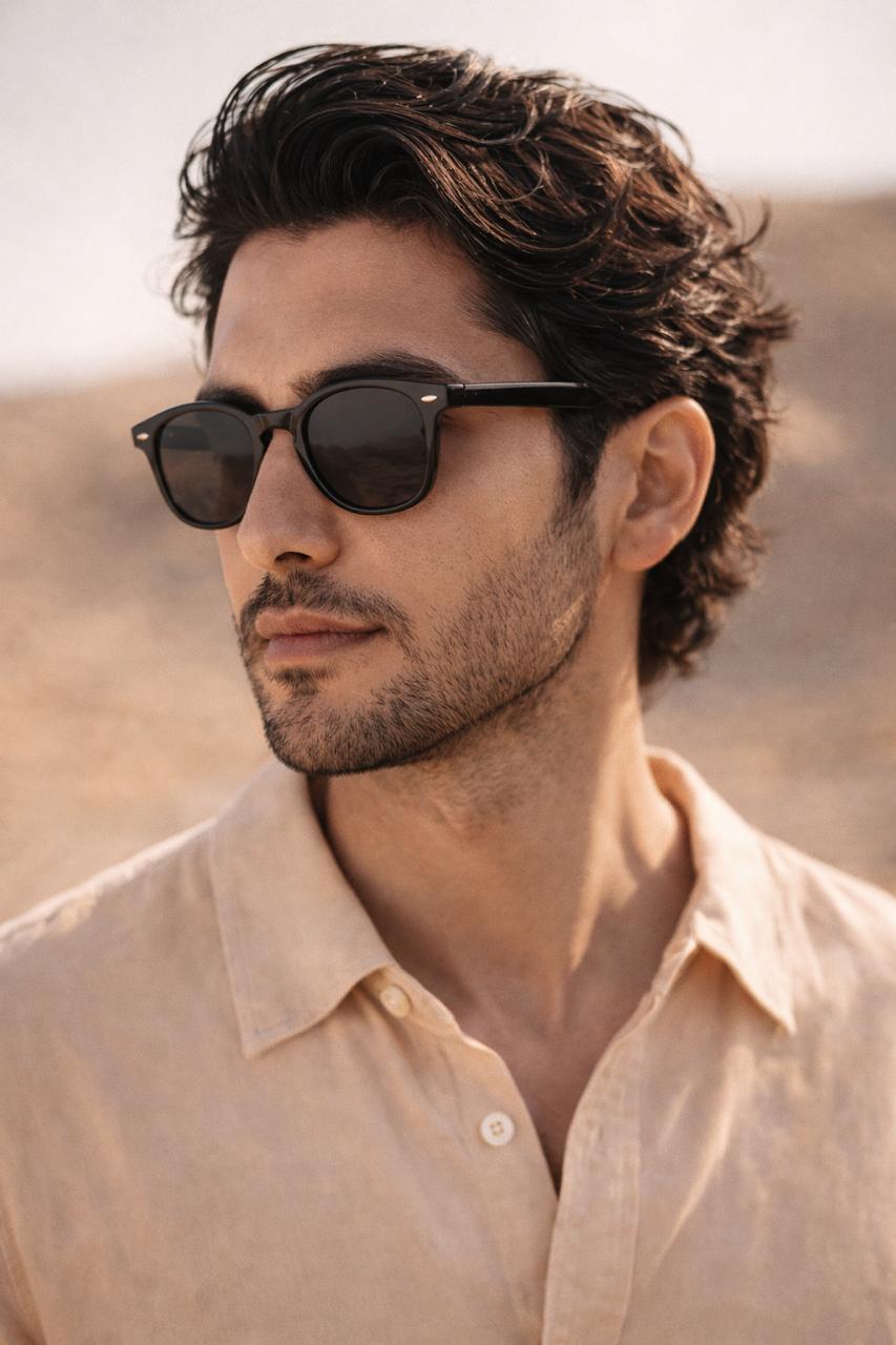 Noir - Black Frame - Blue Lens